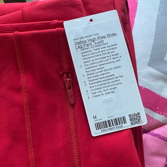 NWT Medium Define HR High-Rise Wide-Leg Pant Luon Oxford Red NEW LULULEMON - Picture 4 of 12